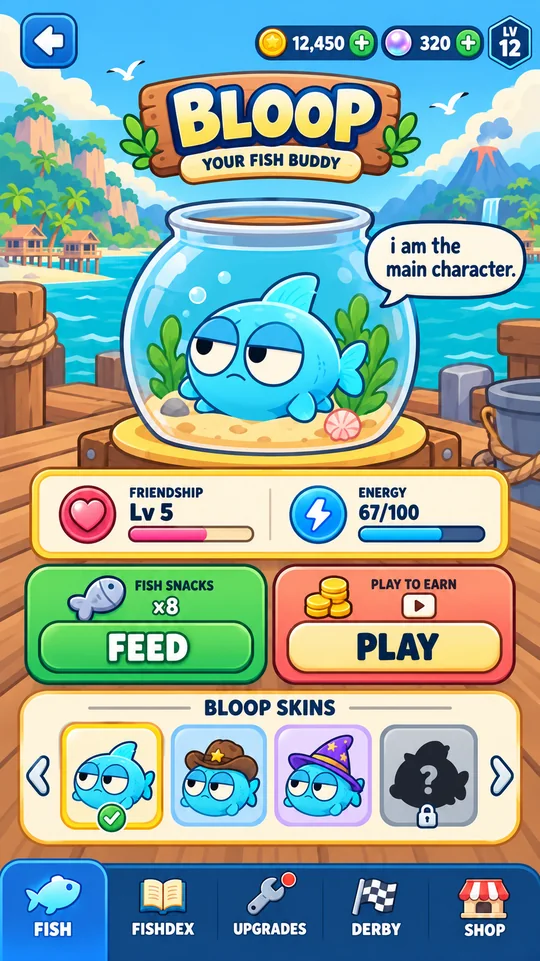 Bloop in his bowl